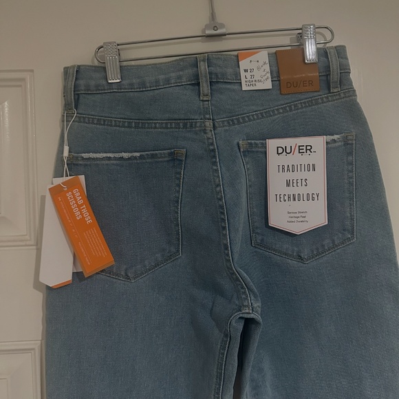 NWT DUER Women's High Rise Taper Denim Pant in Light Bleach 27" x 27" - Picture 10 of 10